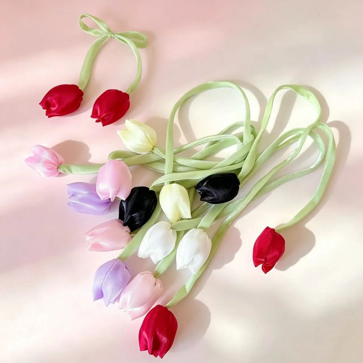 Hair Ribbon Floral Adjustable Soft Fabric