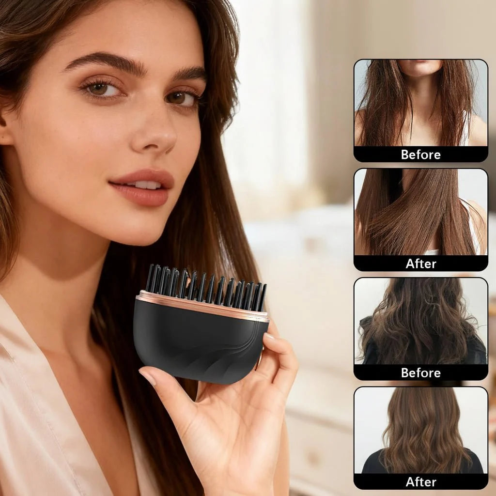 Hair Straightening Comb Cordless Rechargeable Adjustable Temperature