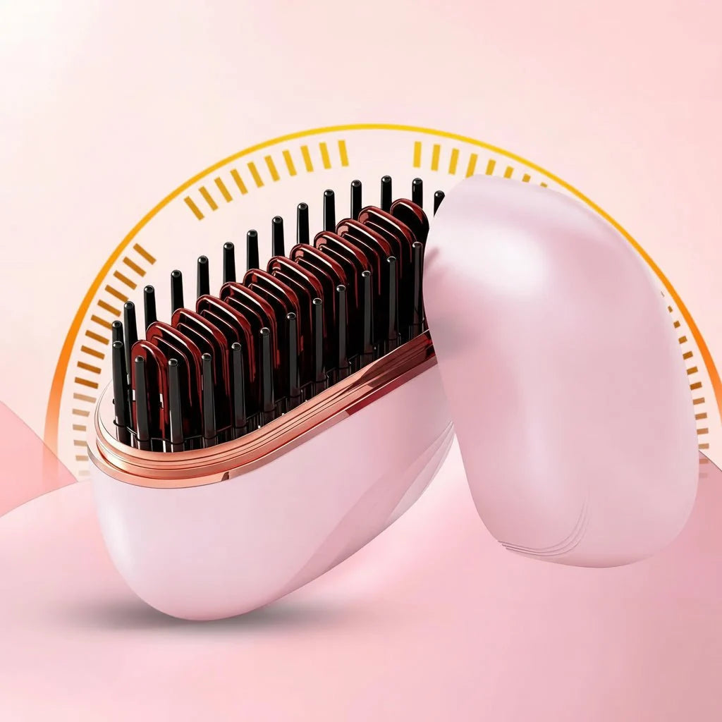 Hair Straightening Comb Cordless Rechargeable Adjustable Temperature