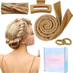Hair Styling Set Soft Fabric Headbands Clips & Wraps
