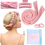 Hair Styling Set Soft Fabric Headbands Clips & Wraps