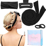 Hair Styling Set Soft Fabric Headbands Clips & Wraps