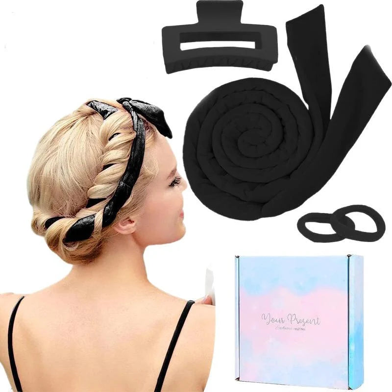 Hair Styling Set Soft Fabric Headbands Clips & Wraps