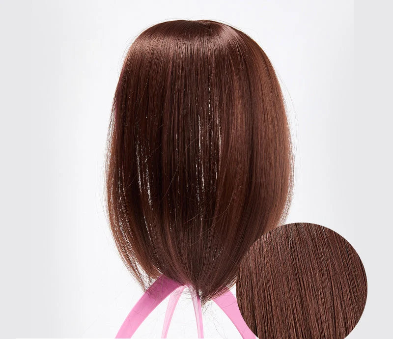 Hair Topper Clip-In Bangs Crown Coverage Heat-Resistant Fibers
