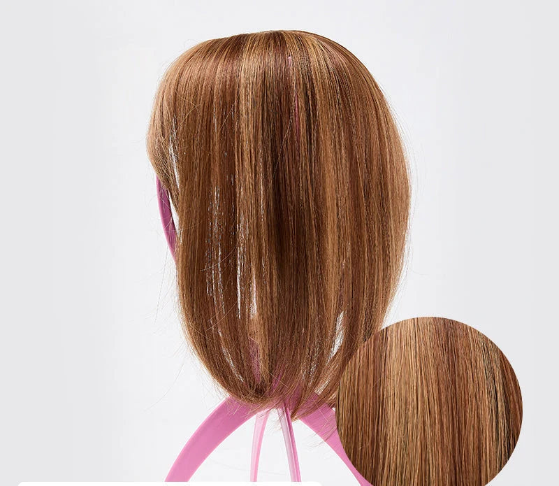 Hair Topper Clip-In Bangs Crown Coverage Heat-Resistant Fibers