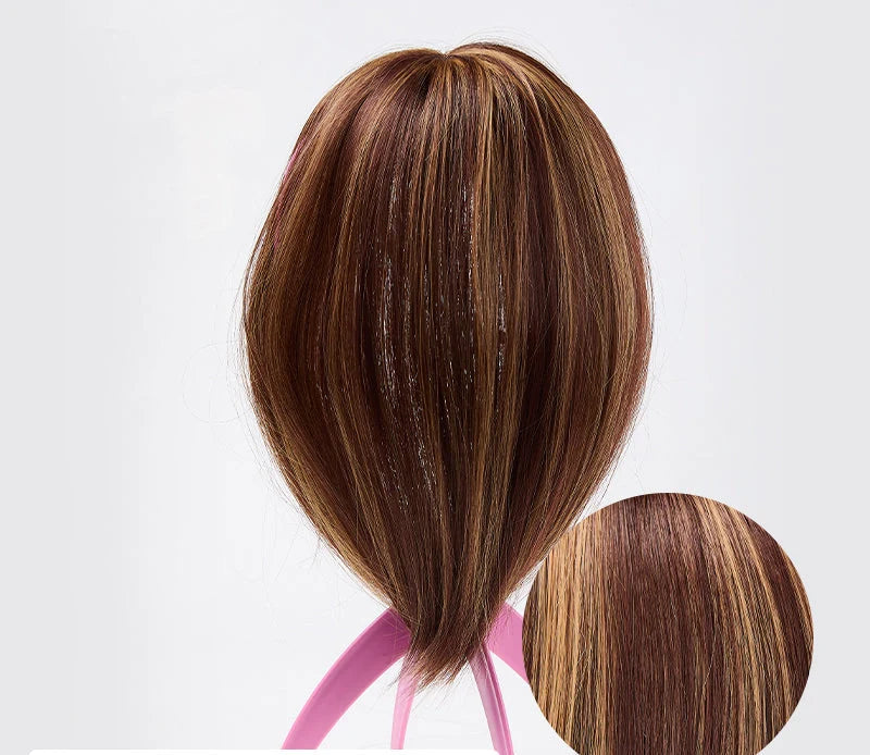 Hair Topper Clip-In Bangs Crown Coverage Heat-Resistant Fibers