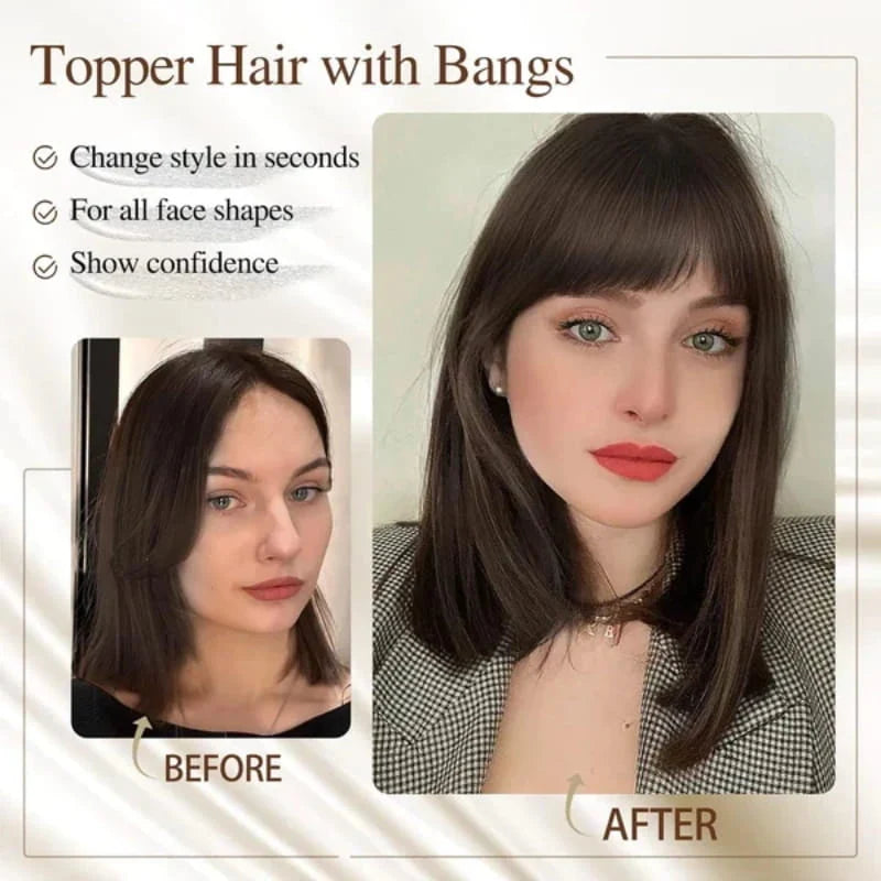 Hairpiece Synthetic Fiber Adjustable Bangs Volume-Enhancing