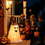 Halloween Candy Holder Ghost Decoration LED Lights Hidden Storage Tray