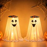 Halloween Candy Holder Ghost Decoration LED Lights Hidden Storage Tray