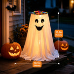 Halloween Candy Holder Ghost Decoration LED Lights Hidden Storage Tray