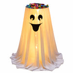 Halloween Candy Holder Ghost Decoration LED Lights Hidden Storage Tray