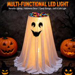 Halloween Candy Holder Ghost Decoration LED Lights Hidden Storage Tray