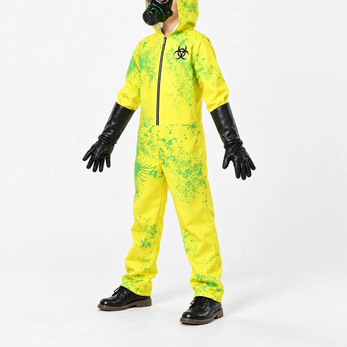 Halloween Costume Biohazard Zombie Jumpsuit Mask & Gloves