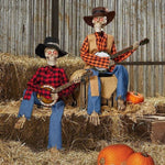 Halloween Decoration Animated Banjo Skeleton Duo Motion-Activated