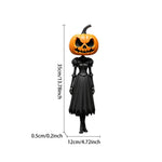 Halloween Figurine Pumpkin Head Black Dress 13.8-Inch Tall