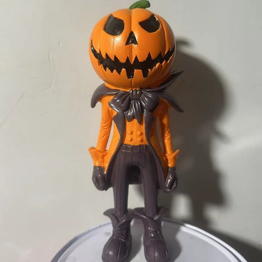 Halloween Figurine Pumpkin Head Black Dress 13.8-Inch Tall