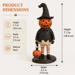 Halloween Figurine Resin Pumpkin Witch 7.1-Inch Display Decor