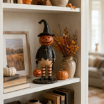 Halloween Figurine Resin Pumpkin Witch 7.1-Inch Display Decor