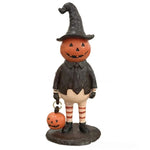 Halloween Figurine Resin Pumpkin Witch 7.1-Inch Display Decor