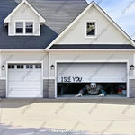 Halloween Garage Door Cover Crawling Clown Design Door Operable