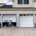 Halloween Garage Door Cover Crawling Clown Design Door Operable
