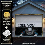 Halloween Garage Door Cover Crawling Clown Design Door Operable