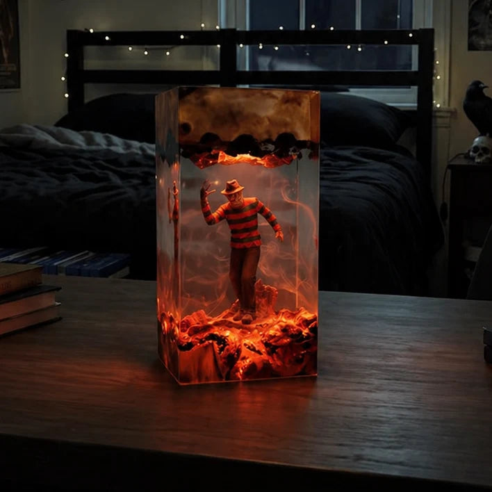 Halloween Lamp Handmade Resin Warm LED Glow