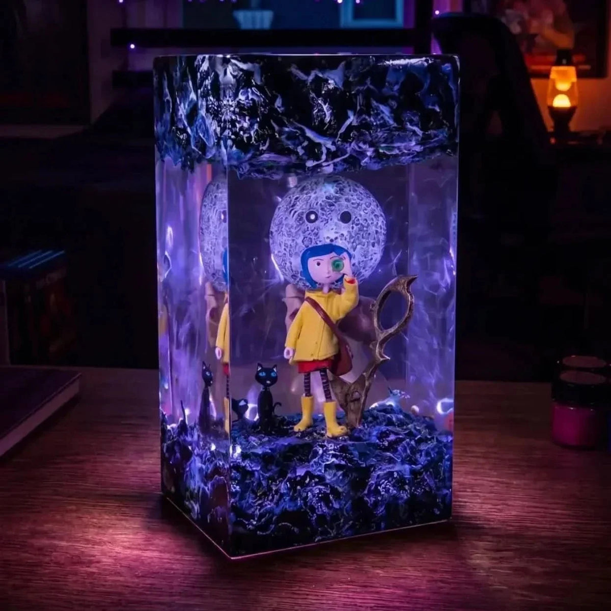 Halloween Lamp Handmade Resin Warm LED Glow