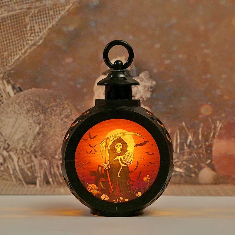 Halloween Lantern Intricate Cutout Energy-Saving LED Indoor & Outdoor