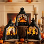 Halloween Lantern Spooky Scene Flameless LED Indoor & Outdoor