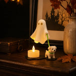 Halloween Ornament Ghost & Puppy Warm Light Tabletop Decor