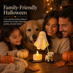 Halloween Ornament Ghost & Puppy Warm Light Tabletop Decor