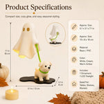 Halloween Ornament Ghost & Puppy Warm Light Tabletop Decor