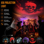 Halloween Projector Rotating Projections 6 Scene Discs USB Powered