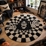 Halloween Rug 3D Pumpkin & Lantern Design Spot-Cleanable