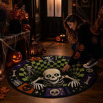 Halloween Rug 3D Pumpkin & Lantern Design Spot-Cleanable