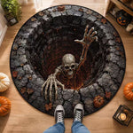 Halloween Rug 3D Pumpkin & Lantern Design Spot-Cleanable