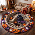 Halloween Rug 3D Pumpkin & Lantern Design Spot-Cleanable