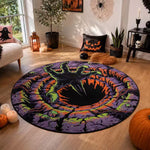 Halloween Rug 3D Pumpkin & Lantern Design Spot-Cleanable
