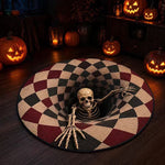Halloween Rug 3D Pumpkin & Lantern Design Spot-Cleanable