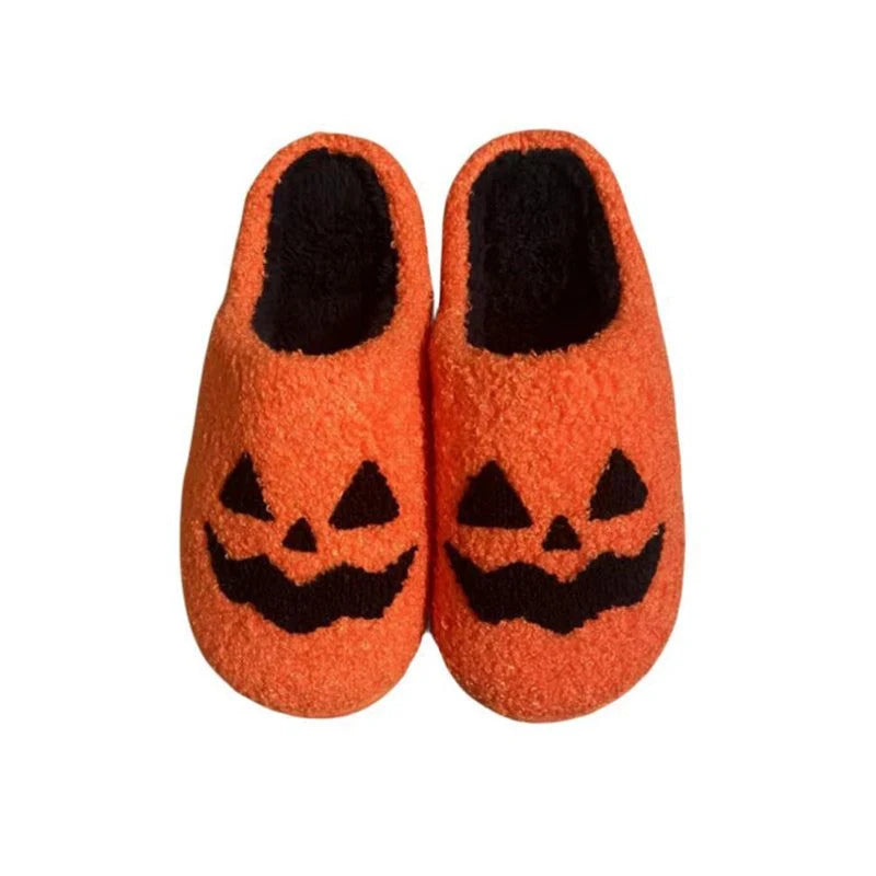Halloween Slippers Plush Lined Non-Slip Rubber Sole