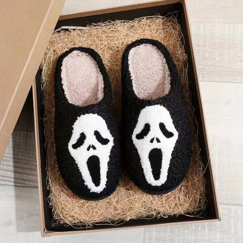 Halloween Slippers Plush Lined Non-Slip Rubber Sole