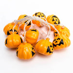Halloween String Lights Carved Pumpkin LED Warm Yellow Glow