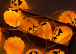 Halloween String Lights Carved Pumpkin LED Warm Yellow Glow