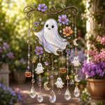 Halloween Suncatcher Wind Chime Stained Glass Style