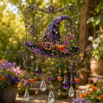 Halloween Suncatcher Wind Chime Stained Glass Style