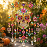Halloween Suncatcher Wind Chime Stained Glass Style
