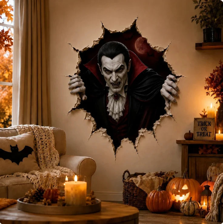 Halloween Wall Decal Self-Adhesive 3D Cracked Wall Effect