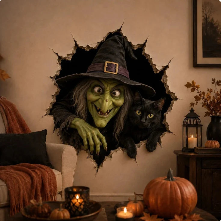 Halloween Wall Decal Self-Adhesive 3D Cracked Wall Effect