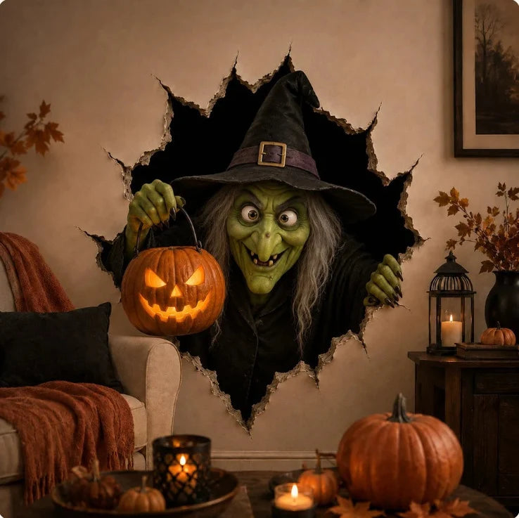 Halloween Wall Decal Self-Adhesive 3D Cracked Wall Effect